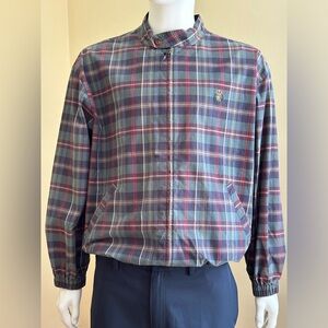 Chaps Ralph Lauren Green Red Blue Gray Yellow Plaid Button Collard Jacket Sz M.